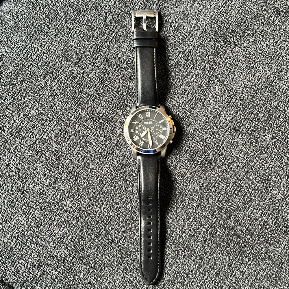 Fossil black leather Watch